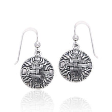 Load image into Gallery viewer, Celtic Cross of Saint Brigid Sterling Silver Earrings - Celtic Reader