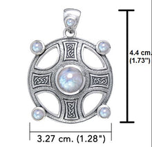 Load image into Gallery viewer, Celtic Knotwork Harmony Cross Necklace with Gemstones - Celtic Reader