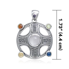 Load image into Gallery viewer, Celtic Knotwork Harmony Cross Necklace with Gemstones