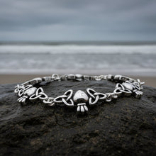 Load image into Gallery viewer, Lavena Celtic Knot Claddagh Bracelet in Sterling Silver