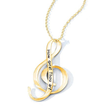 Load image into Gallery viewer, How Great Thou Art - G Clef Necklace - Celtic Reader