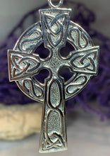 Load image into Gallery viewer, Cahal Large Celtic Cross Necklace in Sterling Silver