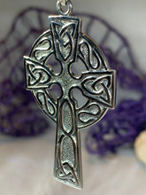 Load image into Gallery viewer, Cahal Large Celtic Cross Necklace in Sterling Silver