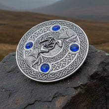 Load image into Gallery viewer, Large Celtic Fighting Stag Brooch - Handmade in Scotland