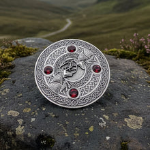 Load image into Gallery viewer, Large Celtic Fighting Stag Brooch - Handmade in Scotland