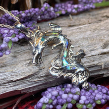 Load image into Gallery viewer, Bluefire Dragon Necklace in Sterling Silver