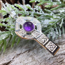 Load image into Gallery viewer, Amethyst Celtic Cross Necklace