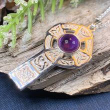 Load image into Gallery viewer, Amethyst Celtic Cross Necklace