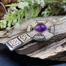 Load image into Gallery viewer, Amethyst Celtic Cross Necklace