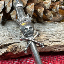 Load image into Gallery viewer, Scottish "King Death" Skull Kilt Pin - Handmade in Scotland