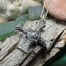 Load image into Gallery viewer, Saint Cuthbert Celtic Cross Necklace