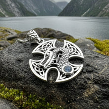 Load image into Gallery viewer, Dragonheart Celtic Cross Necklace in Sterling Silver