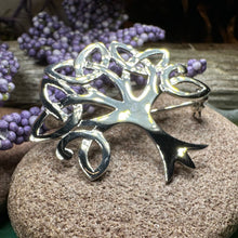 Load image into Gallery viewer, Celtic Trinity Knot Tree Of Life Brooch in Sterling Silver