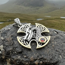 Load image into Gallery viewer, Dragonheart Celtic Cross Necklace in Sterling Silver