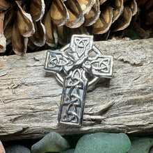 Load image into Gallery viewer, Celtic Cross Dove of Peace Brooch in Sterling Silver