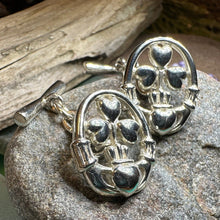 Load image into Gallery viewer, Tyrone Irish Claddagh Cufflinks in Sterling Silver