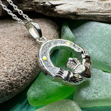 Load image into Gallery viewer, Sparkling Irish Claddagh Necklace
