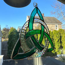 Load image into Gallery viewer, Trinity Knot Stained Glass Suncatcher