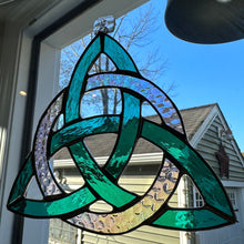 Load image into Gallery viewer, Trinity Knot Stained Glass Suncatcher