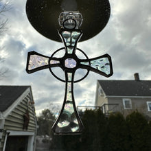 Load image into Gallery viewer, Celtic Cross Stained Glass Suncatcher