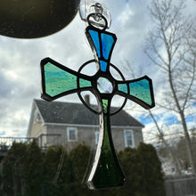 Load image into Gallery viewer, Celtic Cross Stained Glass Suncatcher