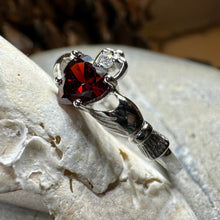 Load image into Gallery viewer, Garnet Claddagh Ring