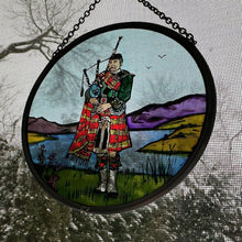 Load image into Gallery viewer, Scottish Bagpiper Stained Glass Suncatcher