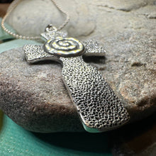 Load image into Gallery viewer, Newgrange Celtic Cross Necklace