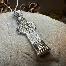 Load image into Gallery viewer, Irish Durrow Celtic Cross Necklace in Sterling Silver