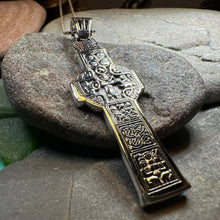 Load image into Gallery viewer, Irish Durrow Celtic Cross Necklace in Sterling Silver