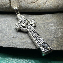 Load image into Gallery viewer, The Quinn Irish Harp Celtic Cross Necklace