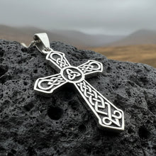 Load image into Gallery viewer, Holy Spirit Celtic Cross Necklace in Sterling Silver
