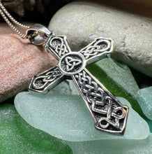 Load image into Gallery viewer, Holy Spirit Celtic Cross Necklace in Sterling Silver
