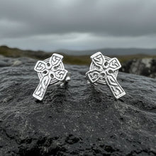 Load image into Gallery viewer, Celtic Cross Stud Earrings