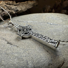 Load image into Gallery viewer, The Quinn Irish Harp Celtic Cross Necklace