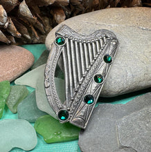 Load image into Gallery viewer, Boru Celtic Harp Brooch - Irish Jewelry