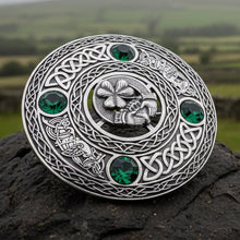 Load image into Gallery viewer, Large Irish Pride Claddagh Plaid Pin