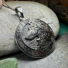 Load image into Gallery viewer, Forest Shadow Celtic Wolf Necklace in Sterling Silver