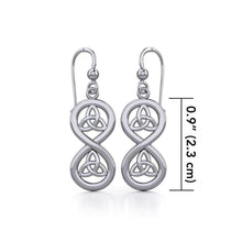 Load image into Gallery viewer, Infinity with Trinity Knot Silver Earrings - Celtic Reader