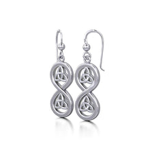 Load image into Gallery viewer, Infinity with Trinity Knot Silver Earrings - Celtic Reader