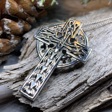 Load image into Gallery viewer, Braddan Scottish Celtic Cross Necklace in Sterling Silver