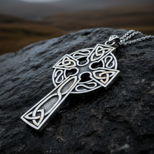 Load image into Gallery viewer, Cahal Large Celtic Cross Necklace in Sterling Silver