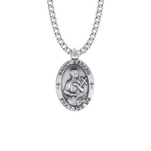 Load image into Gallery viewer, Saint Gerard Medal Necklace - Sterling Silver Oval - Patron Saint of Expectant Mothers and Fertility - Celtic Reader