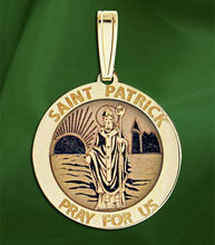 Load image into Gallery viewer, Saint Patrick Medal Necklace - Sterling Silver Circular - Patron Saint of Ireland - Celtic Reader