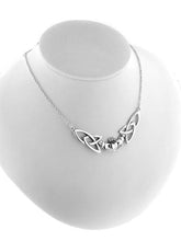Load image into Gallery viewer, Sterling Silver Celtic Claddagh Trinity Knot Adjustable 18" Necklace