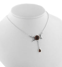 Load image into Gallery viewer, Celtic Knot Triple Moon Phases 17" Necklace ~ Sterling Silver