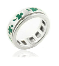 Load image into Gallery viewer, Sterling Silver Irish Shamrock Clover Spin Ring