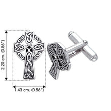 Load image into Gallery viewer, Undying Love of a Divine Celtic Cross Cufflinks - Celtic Reader