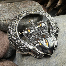 Load image into Gallery viewer, Victorian Irish Claddagh Brooch in Sterling Silver
