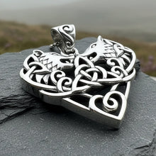 Load image into Gallery viewer, Celtic Wolf Love Necklace in Sterling Silver
